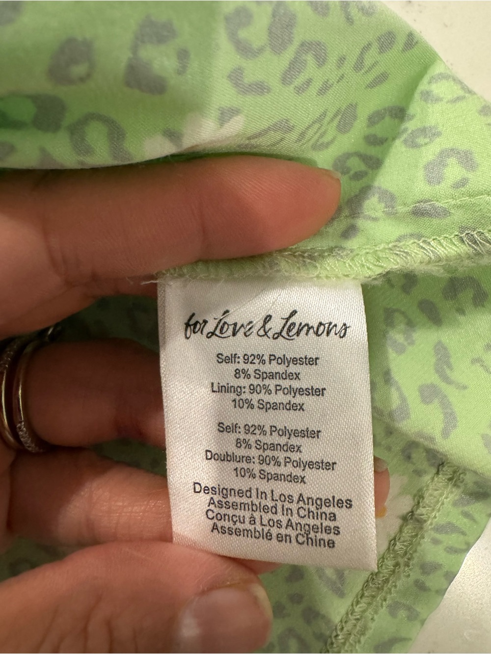 For Love & Lemons Robin Cheetah Midi Dress Green Floral Tie Strap Size S - Picture 10 of 10